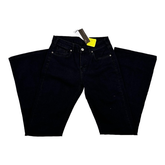 M. Officer BOOTCUT JEANS C3 BLACK SPLIT FRONT DENIM - Picture 4 of 13